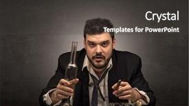  Presentation with free - Audience pleasing theme consisting of dependency - young drunk man at his backdrop and a dark gray colored foreground