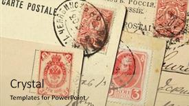  Presentation with postage - Theme consisting of depicted in the russian postage background and a lemonade colored foreground