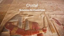  Presentation with egyptian - PPT layouts with depiction - anubis depicted - ancient egyptian background and a coral colored foreground