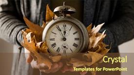  Presentation with old young - Slide deck with depiction - closeup of a young man background and a tawny brown colored foreground