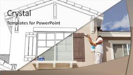  Presentation with busy - PPT theme enhanced with depiction - diagonal split screen of drawing background and a white colored foreground