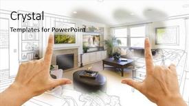 Presentation with custom - Theme with depiction - female hands framing custom living background and a white colored foreground