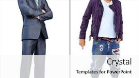  Presentation with photograph - Colorful PPT theme enhanced with depiction - photograph depicts a young man backdrop and a white colored foreground