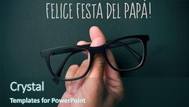  Presentation with dark green - PPT theme featuring depiction - text felice festa del papa background and a tawny brown colored foreground