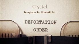  Presentation with order - Colorful slide set enhanced with deportation-order-phrase-written backdrop and a sky blue colored foreground