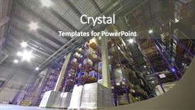  Presentation with deposit - Presentation design consisting of deposit - large warehouse with tiered storage background and a gray colored foreground