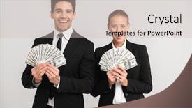  Presentation with successful - Cool new presentation theme with deposit relationship - successful business couple wearing suits backdrop and a soft green colored foreground
