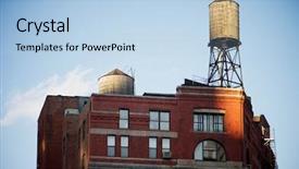  Presentation with new york city - Beautiful PPT theme featuring deposits typical of a rooftop in the city of new york usa backdrop and a light blue colored foreground