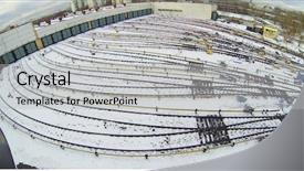  Presentation with snow day - Slide deck with depot with many railway lines background and a  colored foreground