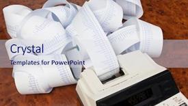  Presentation with desktop - Audience pleasing presentation theme consisting of depreciation - desktop calculator with calculating strip backdrop and a sky blue colored foreground