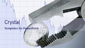  Presentation with stock exchange - Presentation design featuring depreciation aaset - ruble collapse crash exchange rate background and a sky blue colored foreground