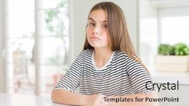  Presentation with angry kid - Beautiful presentation theme featuring depressed and worry for distress backdrop and a lemonade colored foreground