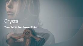  Presentation with mental disorders - Presentation theme enhanced with depressed-anxious-young-woman-facing background and a gray colored foreground