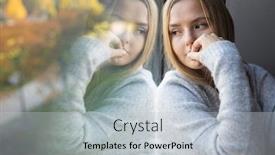  Presentation with woman sad - Colorful presentation theme enhanced with depressed-anxious-young-woman-sitting backdrop and a lemonade colored foreground