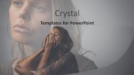  Presentation with mental disorders - PPT theme consisting of depressed-anxious-young-woman-suffering background and a light gray colored foreground