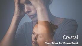  Presentation with mental disorders - Presentation theme featuring depressed-anxious-young-woman-suffering background and a  colored foreground