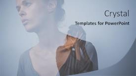  Presentation with mental disorders - PPT theme consisting of depressed-anxious-young-woman-suffering background and a  colored foreground