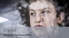  Presentation with depressed - Slide set having depressed-boy-pressing-his-nose background and a light gray colored foreground