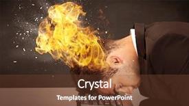  Presentation with depressed - Cool new PPT theme with depressed businessman banging his head backdrop and a  colored foreground