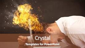  Presentation with anatomical head - Colorful slide set enhanced with depressed businessman banging his head backdrop and a  colored foreground