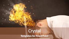  Presentation with depressed - Slides having depressed businessman banging his head background and a red colored foreground