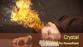  Presentation with anatomical head - Beautiful slides featuring depressed businessman banging his head backdrop and a  colored foreground