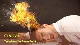  Presentation with head and neck anatomy - Cool new PPT theme with depressed businessman banging his head backdrop and a tawny brown colored foreground