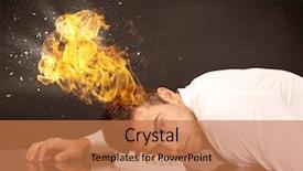  Presentation with depressed - Audience pleasing PPT theme consisting of depressed businessman banging his head backdrop and a  colored foreground