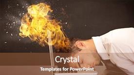  Presentation with head anatomy - Presentation theme featuring depressed businessman banging his head background and a  colored foreground