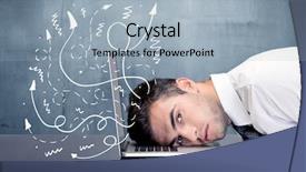  Presentation with 3d illustration abstract concept - Audience pleasing theme consisting of depressed businessman resting his head backdrop and a  colored foreground