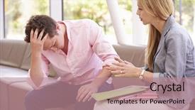  Presentation with depressed - Slide set enhanced with depressed college student talking background and a coral colored foreground