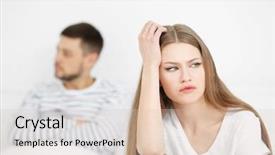  Presentation with depressed - Beautiful slides featuring depressed couple after quarrel backdrop and a lemonade colored foreground