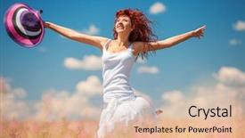  Presentation with cute flower heart - Cool new slides with depressed girl - cute woman running backdrop and a lemonade colored foreground