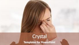  Presentation with headache - Presentation theme having depressed girl - young woman suffering a headache background and a  colored foreground