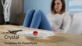 Presentation with eating disorder - Colorful theme enhanced with depressed girl with eating disorder backdrop and a coral colored foreground