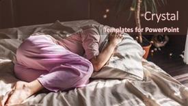  Presentation with divorce - Presentation design with depressed-middle-aged-alone-female background and a tawny brown colored foreground