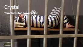  Presentation with prison bars - Colorful slides enhanced with depressed prisoner in a prison backdrop and a gray colored foreground