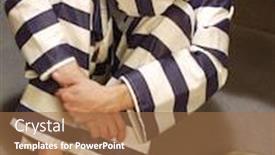  Presentation with prison - Beautiful presentation theme featuring depressed-prisoner-in-a-prison backdrop and a coral colored foreground