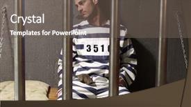  Presentation with prison bars - Amazing presentation theme having depressed prisoner in a prison backdrop and a gray colored foreground