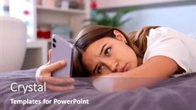  Presentation with mobile home - Slide deck enhanced with depressed-teenage-girl-lying background and a gray colored foreground