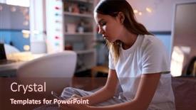  Presentation with home schoolng teens - Slide deck having depressed-teenage-girl-sitting background and a tawny brown colored foreground