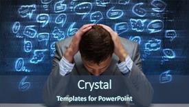  Presentation with depressed - Audience pleasing slides consisting of depressed tired businessman with hands on head backdrop and a ocean colored foreground