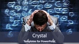  Presentation with depressed - Beautiful presentation featuring depressed-tired-businessman-with-hands backdrop and a ocean colored foreground