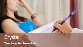  Presentation with depressed - Colorful PPT theme enhanced with depressed woman talking to her backdrop and a tawny brown colored foreground