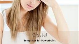  Presentation with depressed - Presentation enhanced with depressed-woman-with-a-headache background and a coral colored foreground