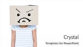  Presentation with depressed - Cool new presentation theme with depressed-woman-with-box-over backdrop and a  colored foreground