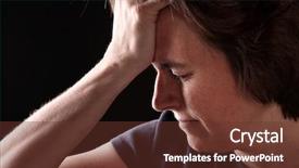  Presentation with woman menopause - PPT layouts enhanced with depressed woman background and a tawny brown colored foreground