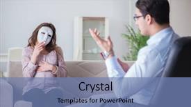  Presentation with pregnant woman doctor - Slide deck consisting of depression bipolar disorder - pregnant woman visiting psychologist doctor background and a teal colored foreground