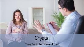  Presentation with pregnant woman doctor - Amazing theme having depression bipolar disorder - pregnant woman visiting psychologist doctor backdrop and a light blue colored foreground