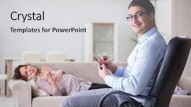  Presentation with pregnant depression - Audience pleasing PPT layouts consisting of depression bipolar disorder - pregnant woman visiting psychologist doctor backdrop and a light gray colored foreground